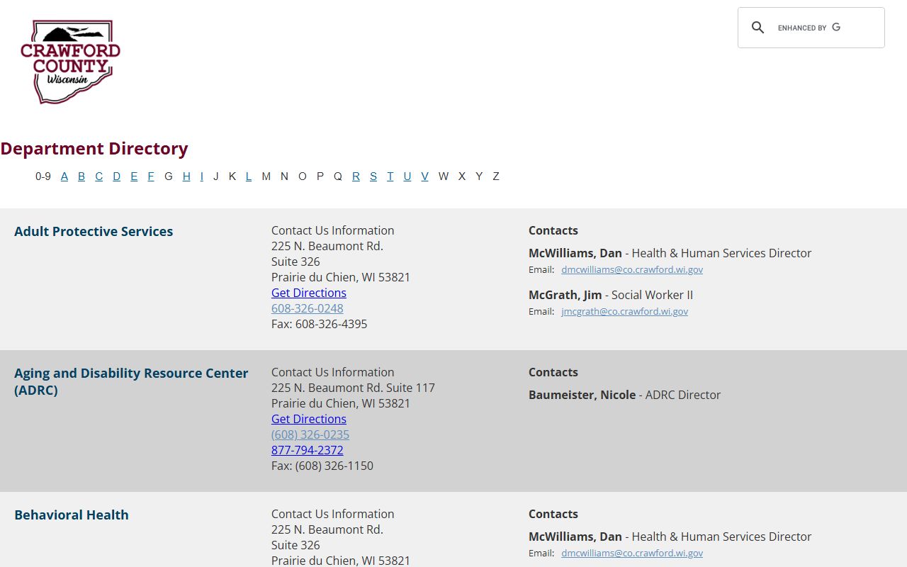 Crawford County Criminal History sheriff office