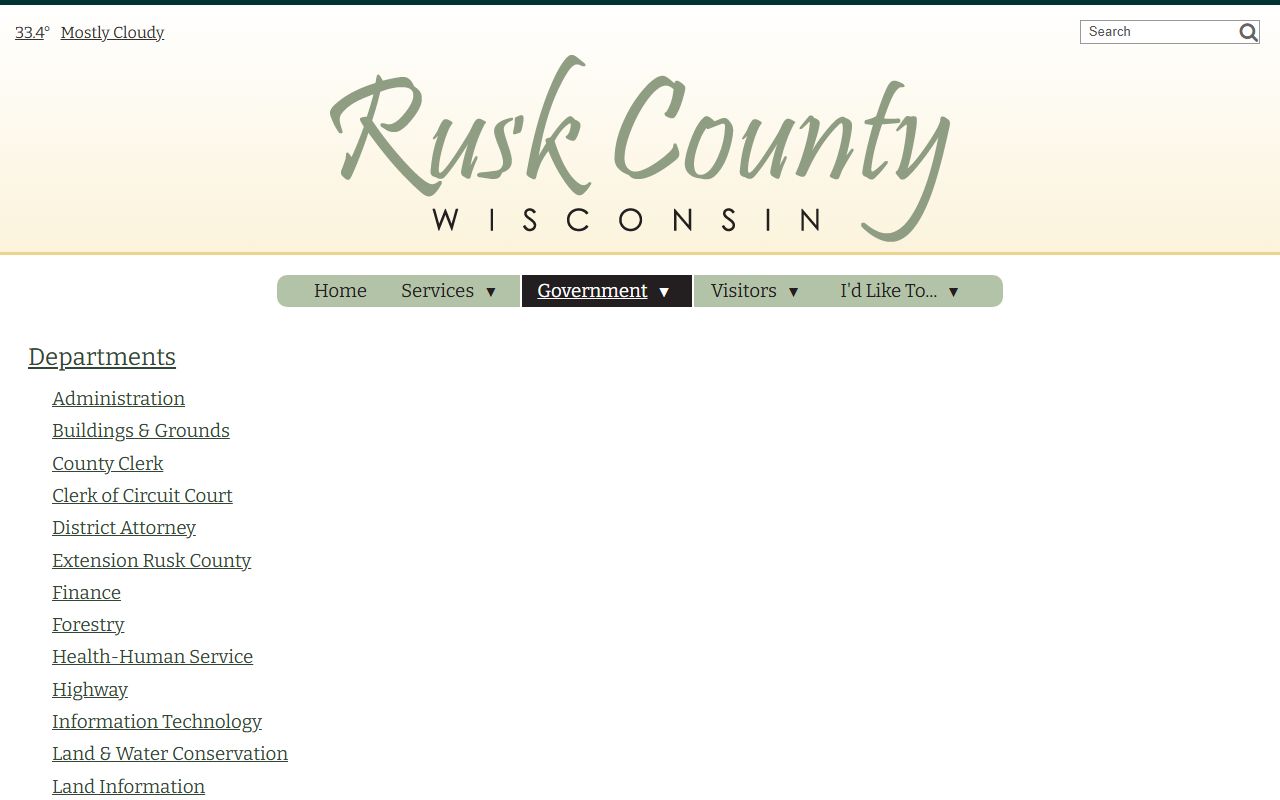 Rusk County Criminal History sheriff office page