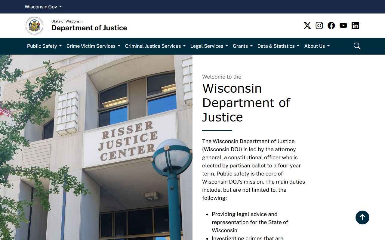 Wisconsin Criminal History DOJ Crime Information Bureau information page